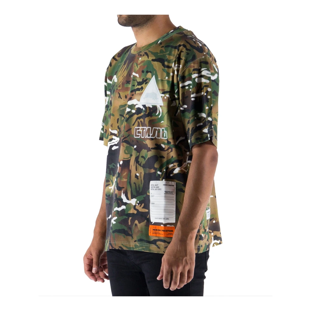 Heron Preston Camouflage Ronde Hals T-shirt Mannen Green Heren