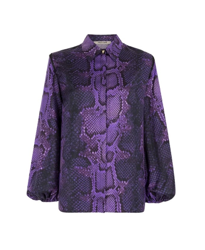 chemise-en-soie-a-imprime-python-et-lacets