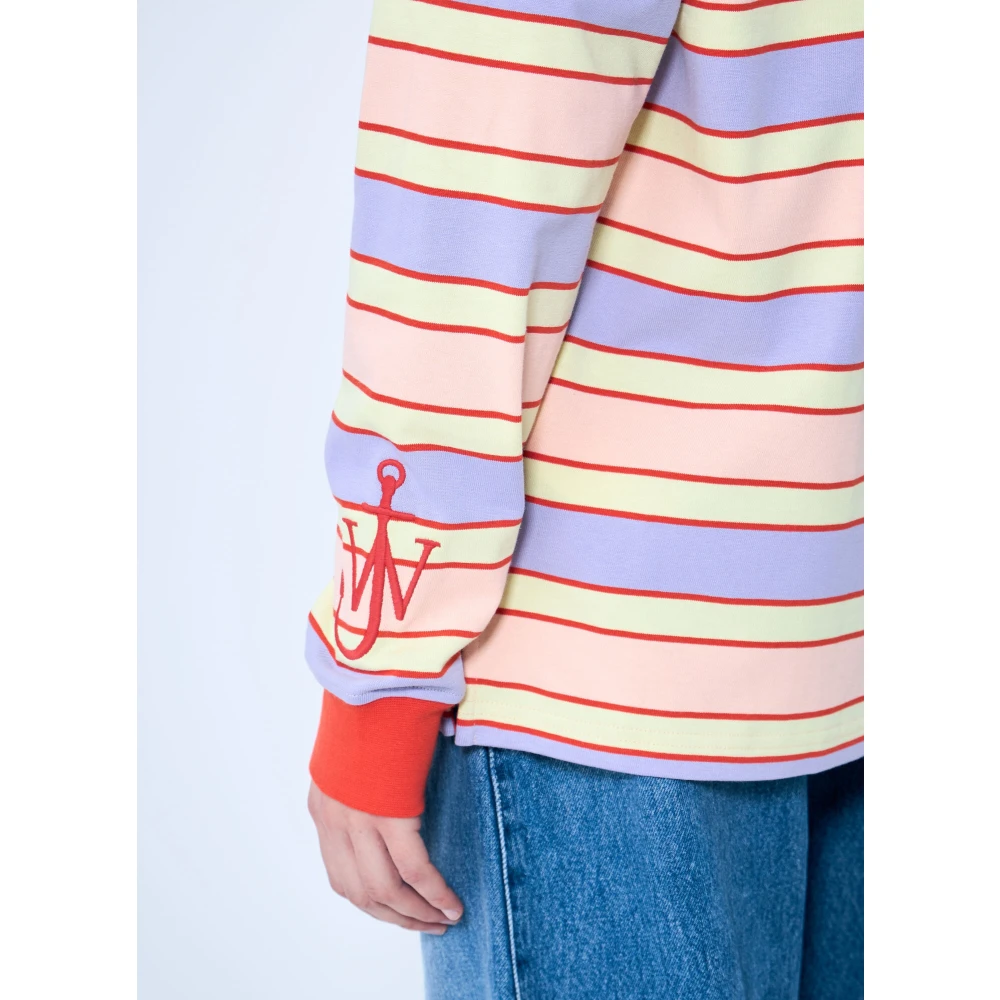 JW Anderson Gestreept poloshirt met contrastdetails Multicolor Dames