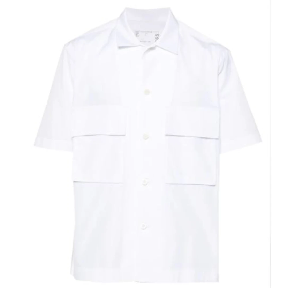 Sacai Short Sleeve Shirts White Heren