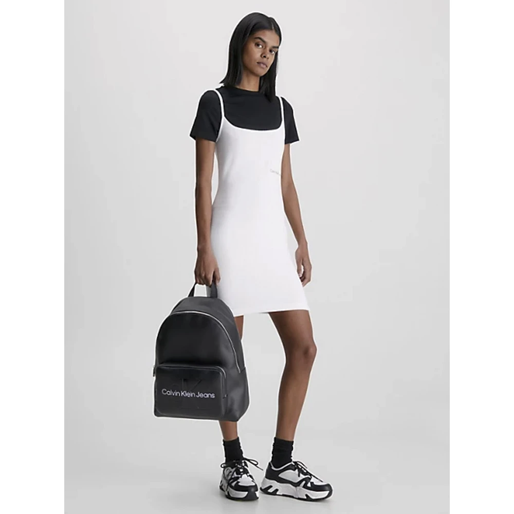 Calvin Klein Zwarte Sculpted Campus Rugzak met Laptop Sleeve Black Dames