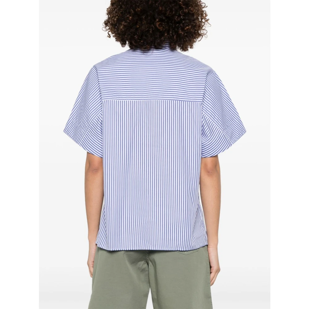 Fay Ocean Blue Geborduurd Logo Shirt Blue Dames