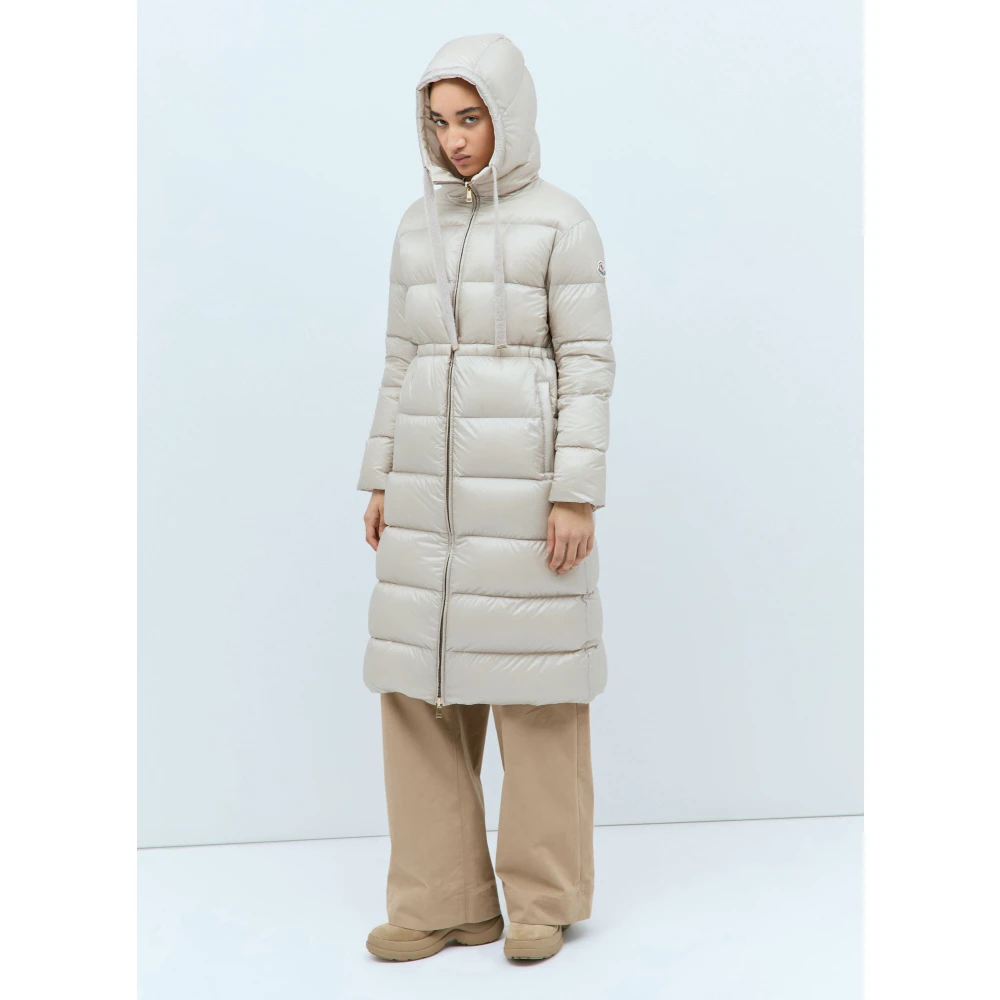 Moncler Omkeerbare Lange Donsjas Beige Dames