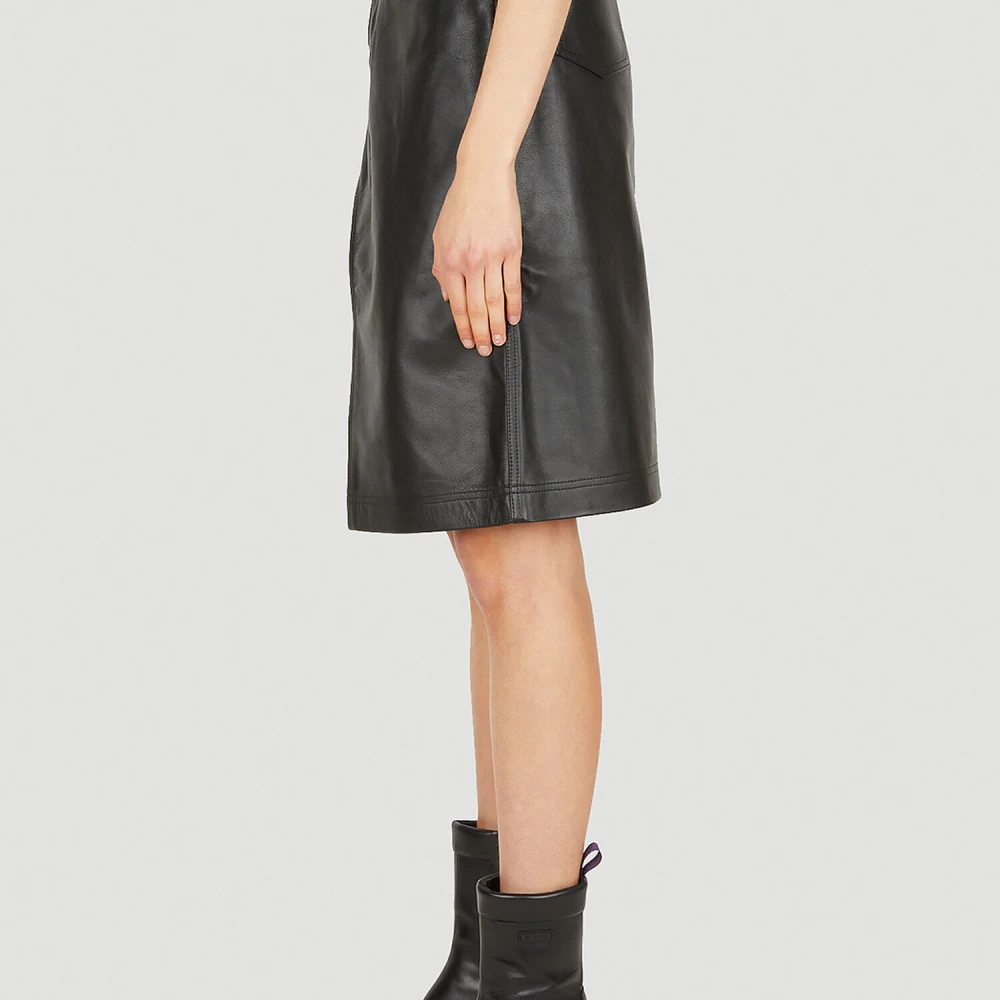Eytys Leren Capella Rok met Rits Black Dames