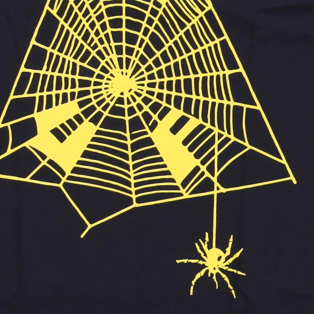 HUF Zwart Tangled Webs Print Tee Shirt Black Heren