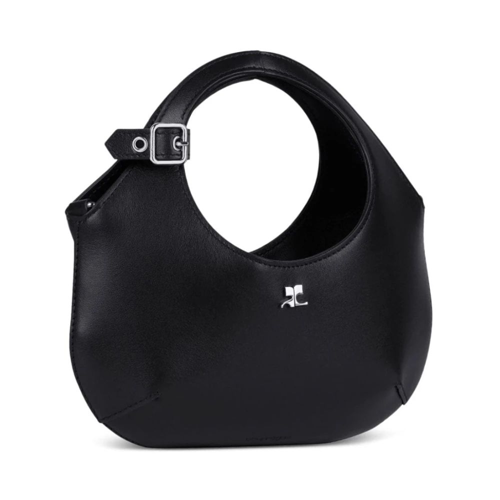 Courrèges Zwarte Mini Tote Tas met Zilveren Hardware Black Dames
