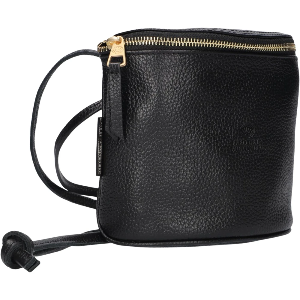 Fred de la Bretoniere Zwarte Leren Crossbody Tas Black Dames