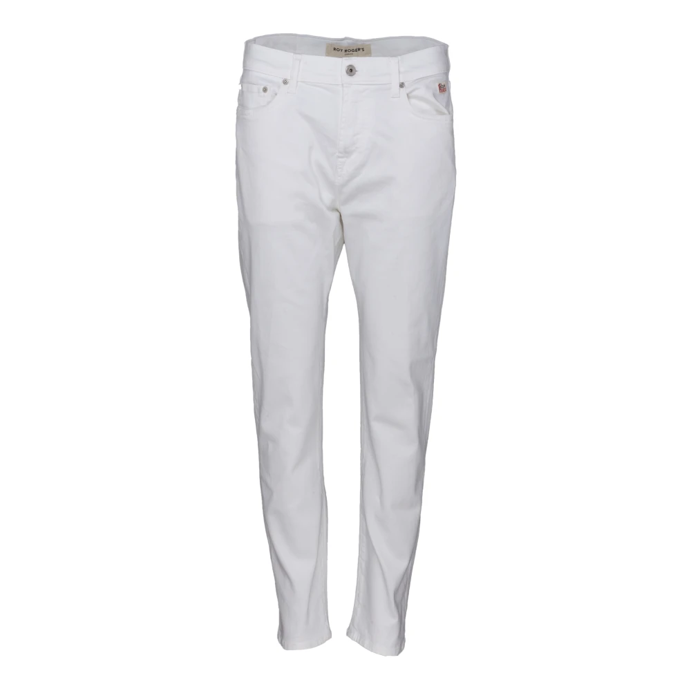 Roy Roger's Vita Dapper Jeans Morot Passform White, Herr
