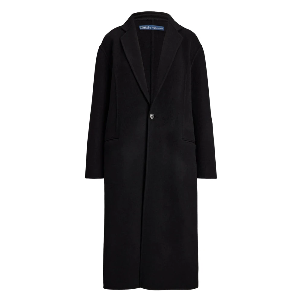Polo Ralph Lauren Women's Black Single-Breasted Coats, S, Top Coat