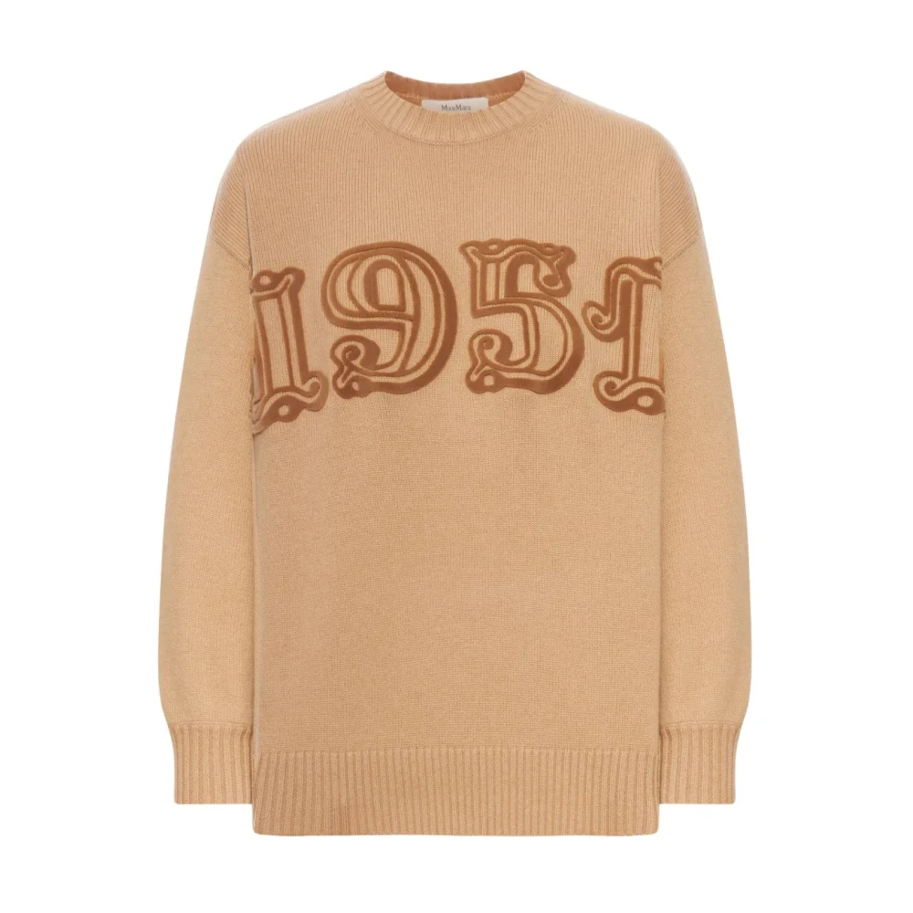 Max Mara Women's Beige Round-Neck Knitwear, S, Fido Jumper
