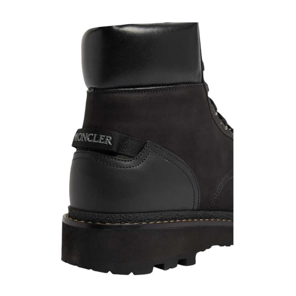 Moncler Zwarte leren wandelschoenen Black Heren