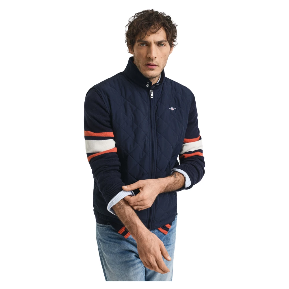 Gant Men's Blue Quilted Windcheater Vest - Waistcoats - S - Jackets