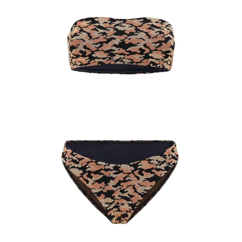 Zimmermann Gestructureerde Bandeau Badpak met Afneembare Bandjes Multicolor Dames