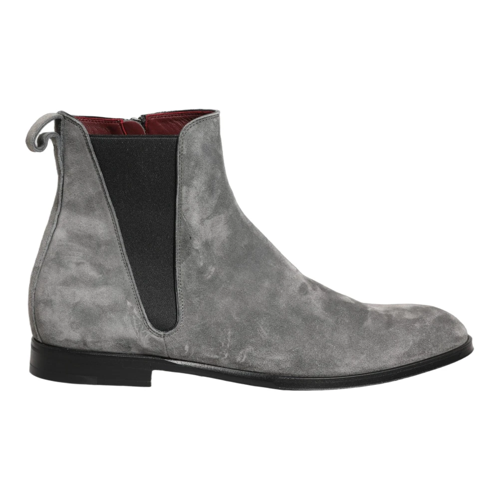 Dolce & Gabbana Men's Gray Chelsea Boots, 6 Uk, Chelsea Boots