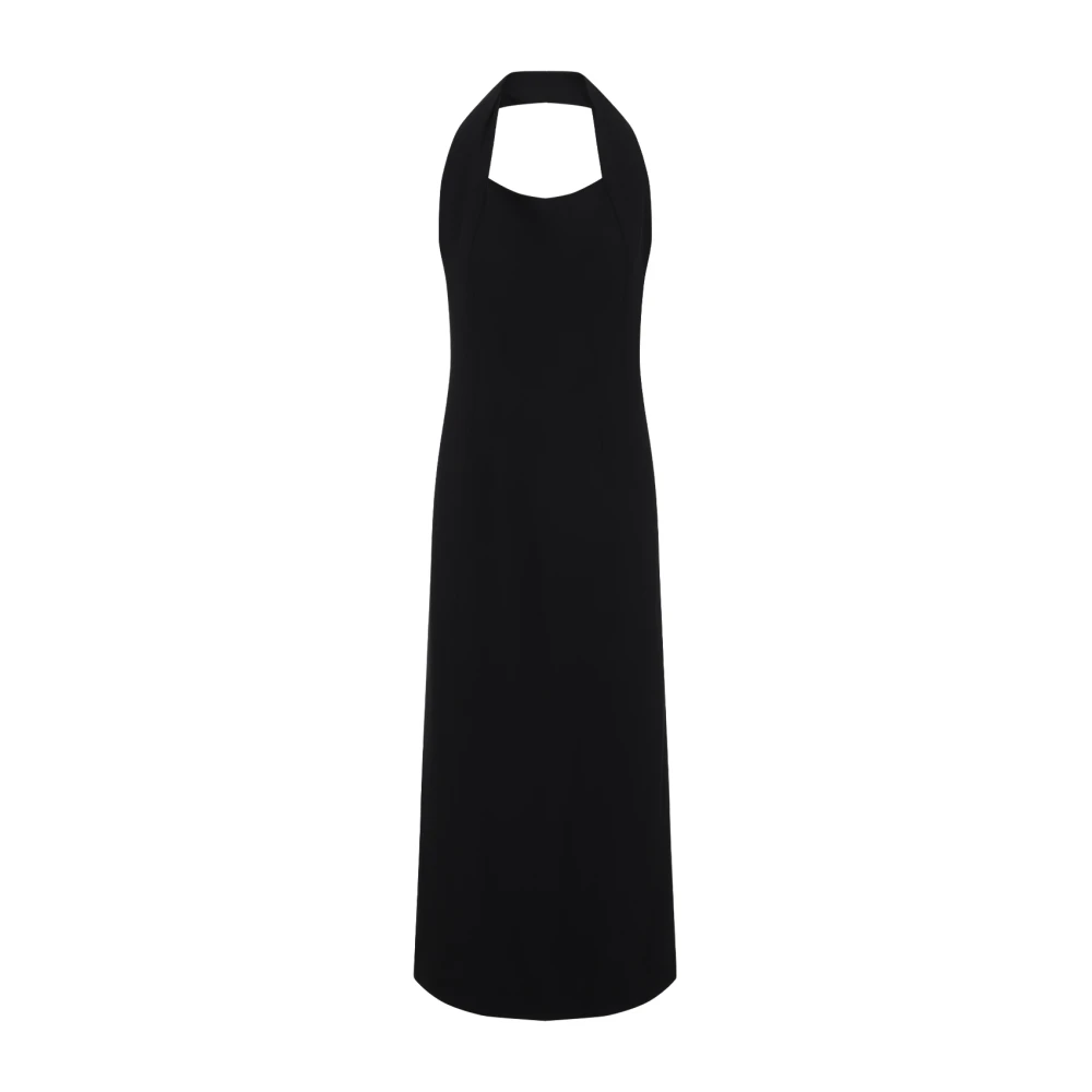 Carven Black Midi Dresses, Female, Xs, Scarf-Detailed Crepe Midi Dress