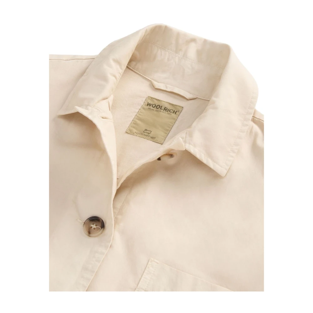 Woolrich Beige Knoopjas met Elastische Tailleband Beige Dames