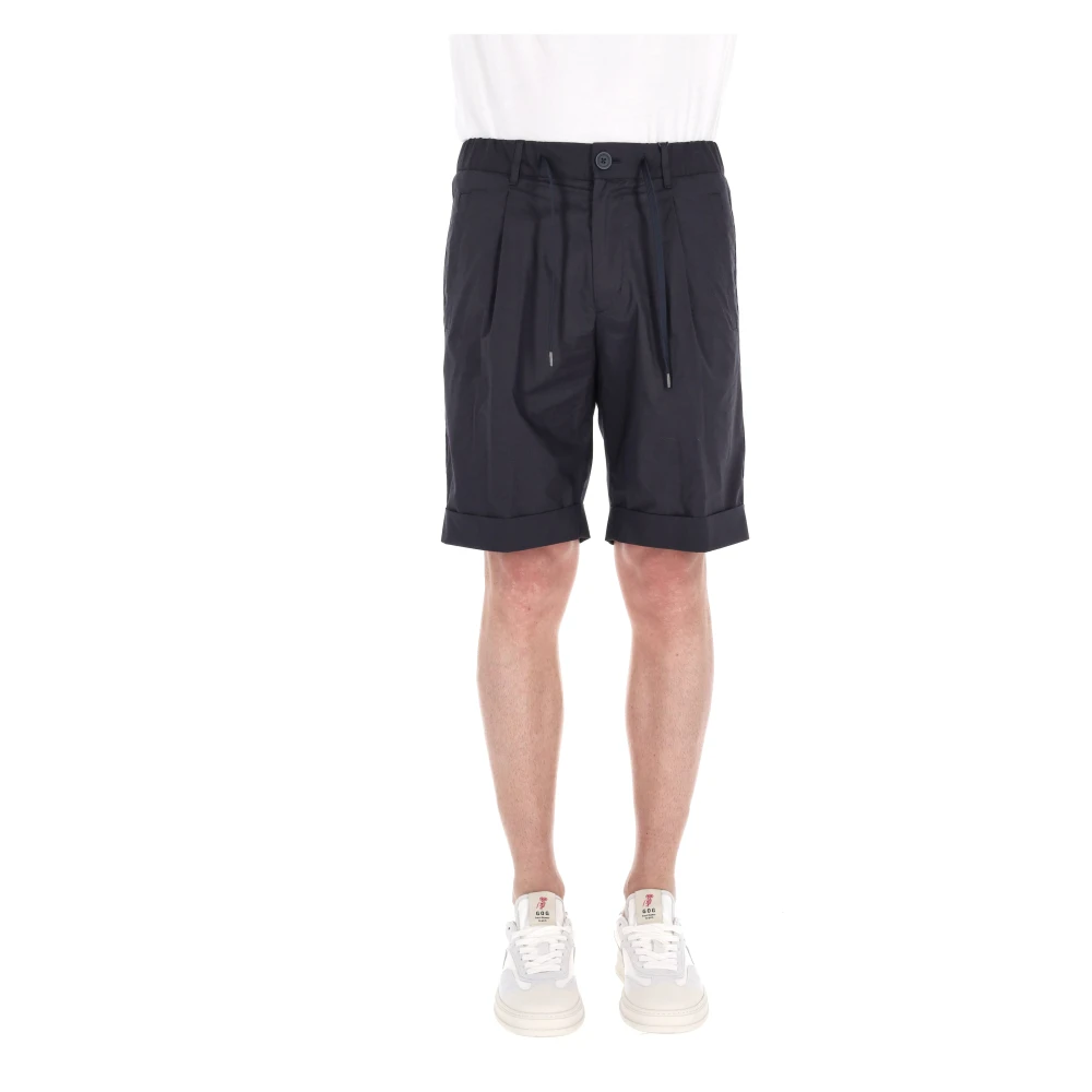 Herno Men's Blue Casual Shorts, S, Bermuda Jogger Superlight Cotton Shorts