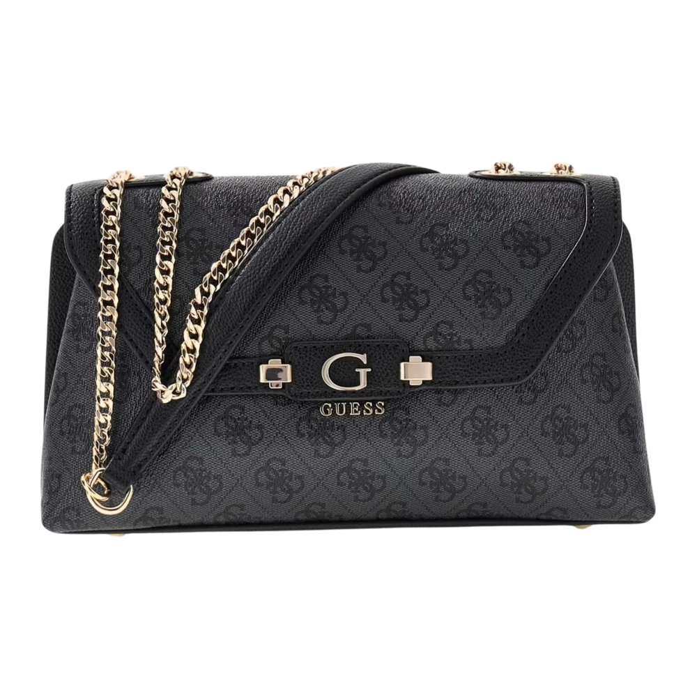 Guess Donna Nero/Grigio Donne, Borsa A Mano, Lindsey Convertible Xbody Flap, - Immagine 4