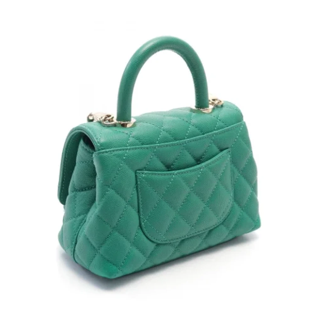 Chanel Vintage Pre-owned Leather handbags Green Dames