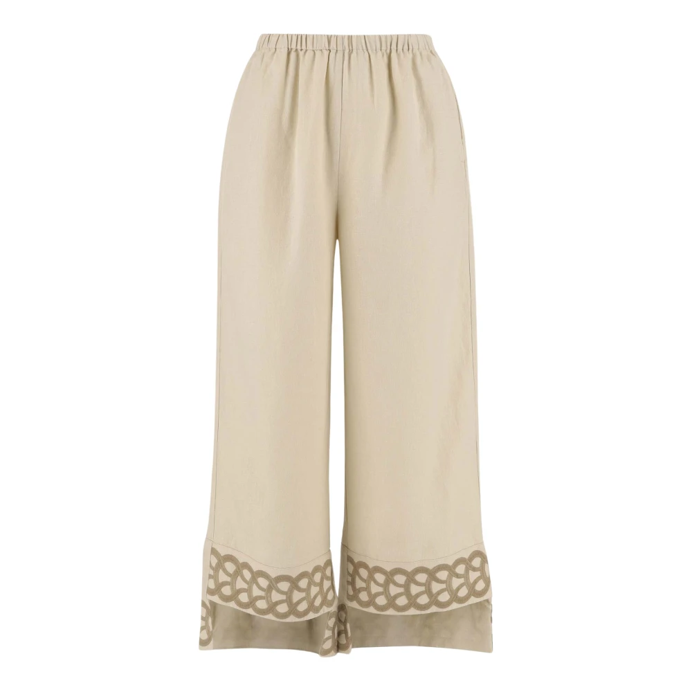 By Malene Birger Linnen broek met borduursel By Herenne Birger Beige Dames