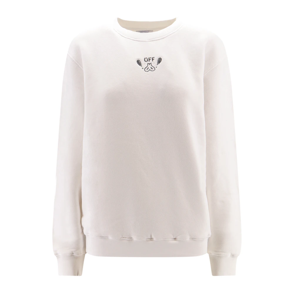 Off White Organisch Katoenen Sweatshirt met Logo White Dames