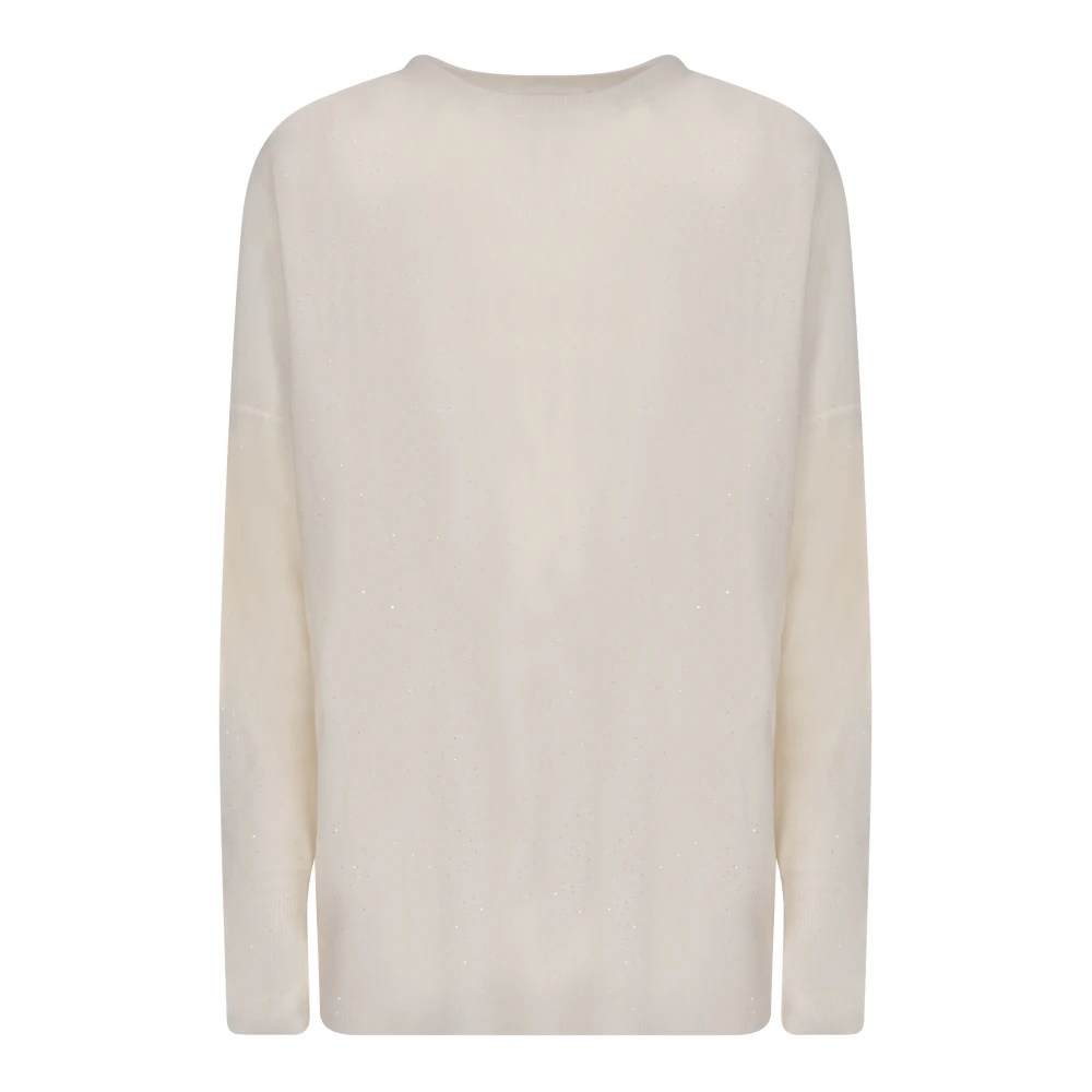 Fabiana Filippi Wit Pailletten Gebreide Kleding Aw24 Beige Dames
