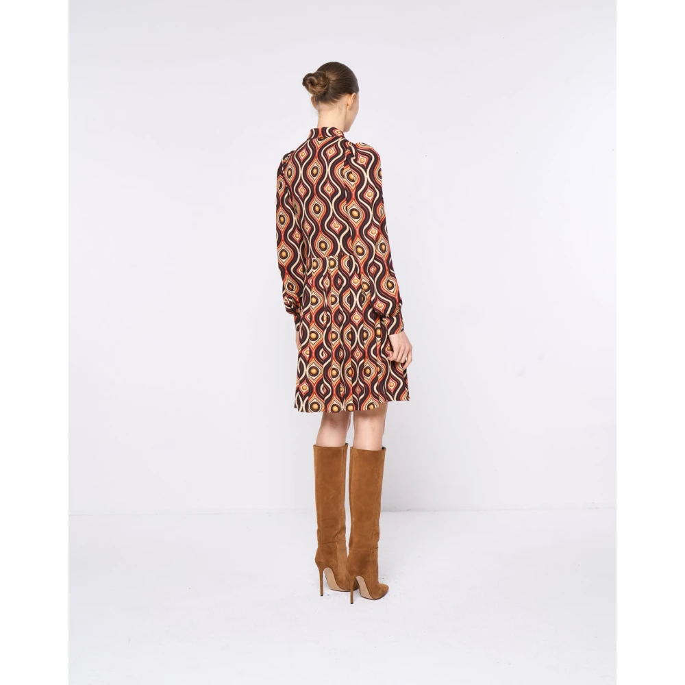 Silvian Heach Fantasie chemisier jurk met pofmouwen Multicolor Dames