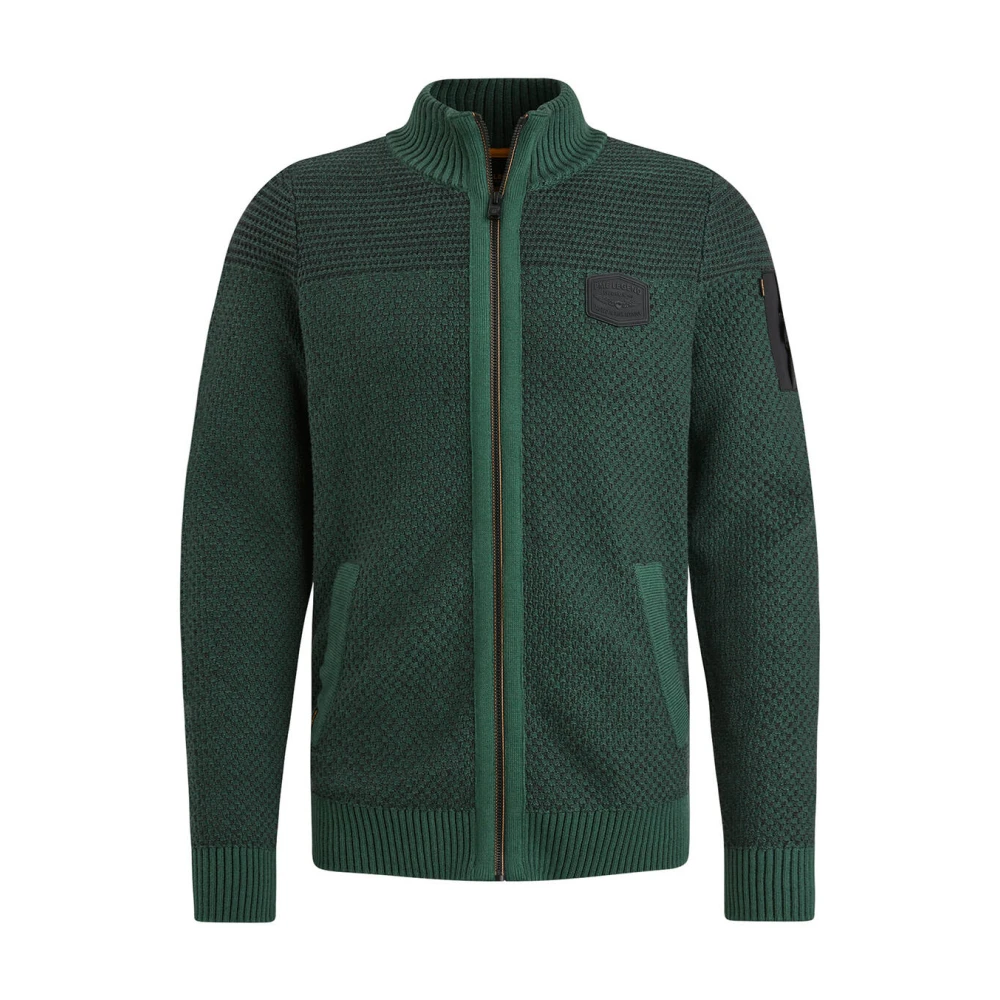 PME Legend Katoenen Ritsjack met Structuur Green Heren