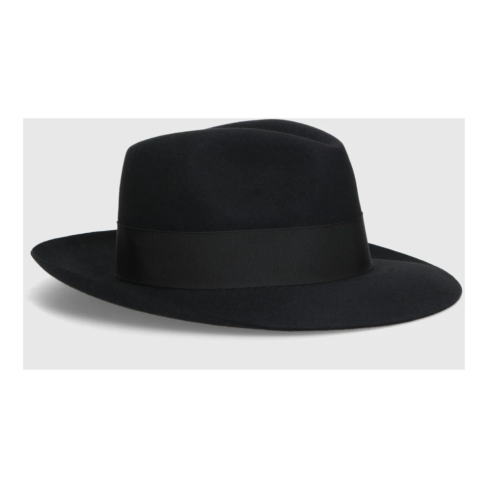 Borsalino Vilten Breedgerande Hoed Black Heren