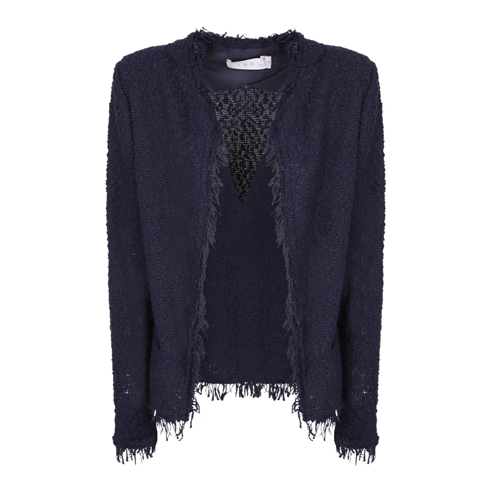 Iro Blue Tweed Jacket - Female - Tweed Jackets - S - Jackets
