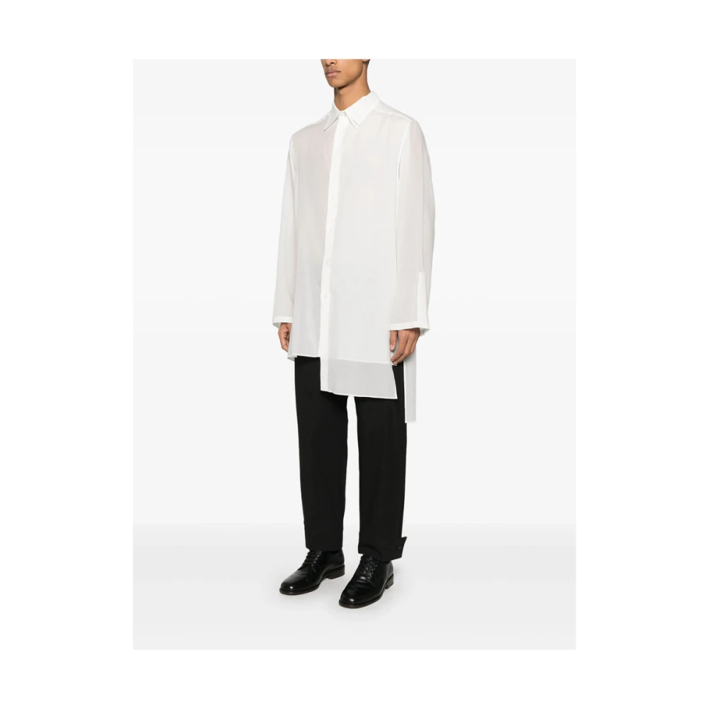 Yohji Yamamoto Witte Klassieke Kraag Lange Mouw Shirt White Heren