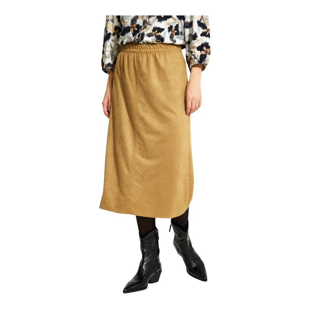 IN Front Elastische Taille Rok Zand Beige Dames
