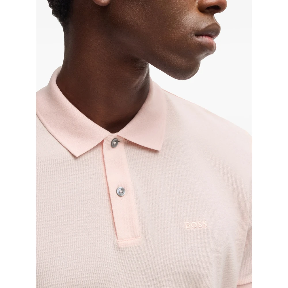 Hugo Boss Pima Katoenen Poloshirt met Logo Pink Heren
