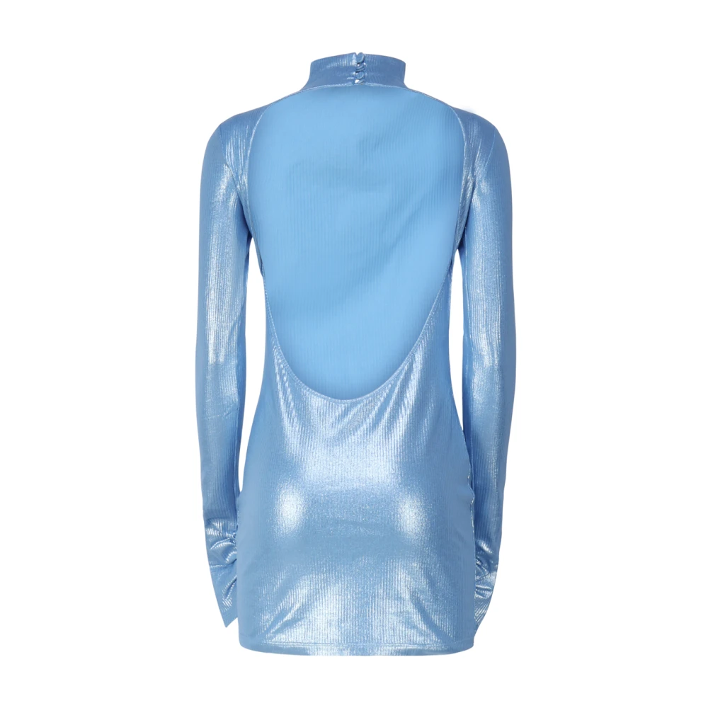 Andamane Blauwe Hoge Nek Jurk Blue Dames
