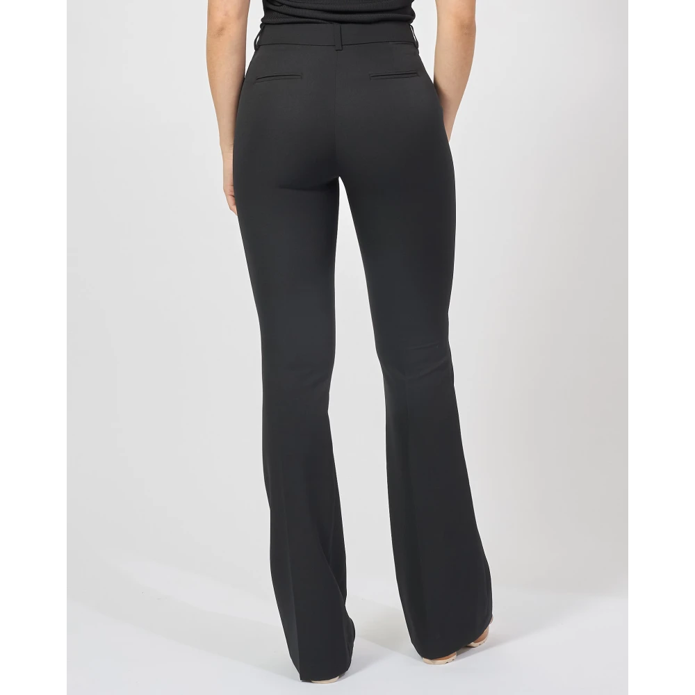 Fracomina Zwarte Bootcut Broek met NorHeren Taille Black Dames