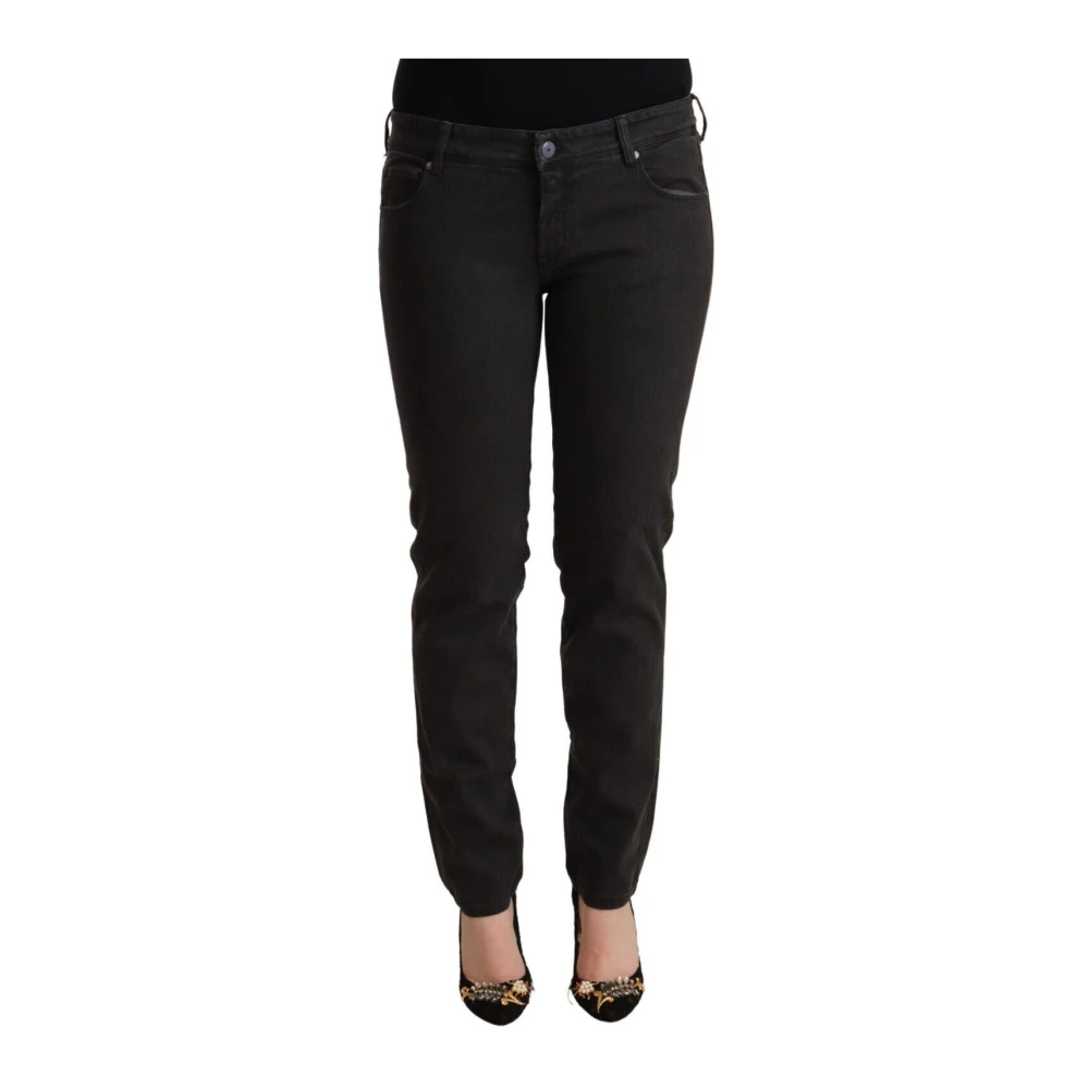 Ermanno Scervino Women's Black Slim Fit Jeans, W32, Skinny Denim Low Waist Jeans