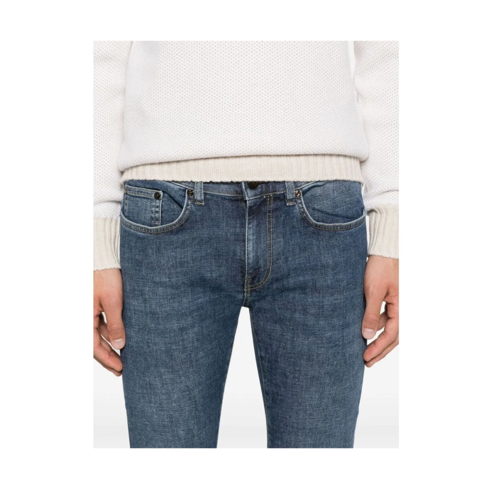 Pt01 Indigo Blue Skinny Cut Denim Jeans Blue Heren