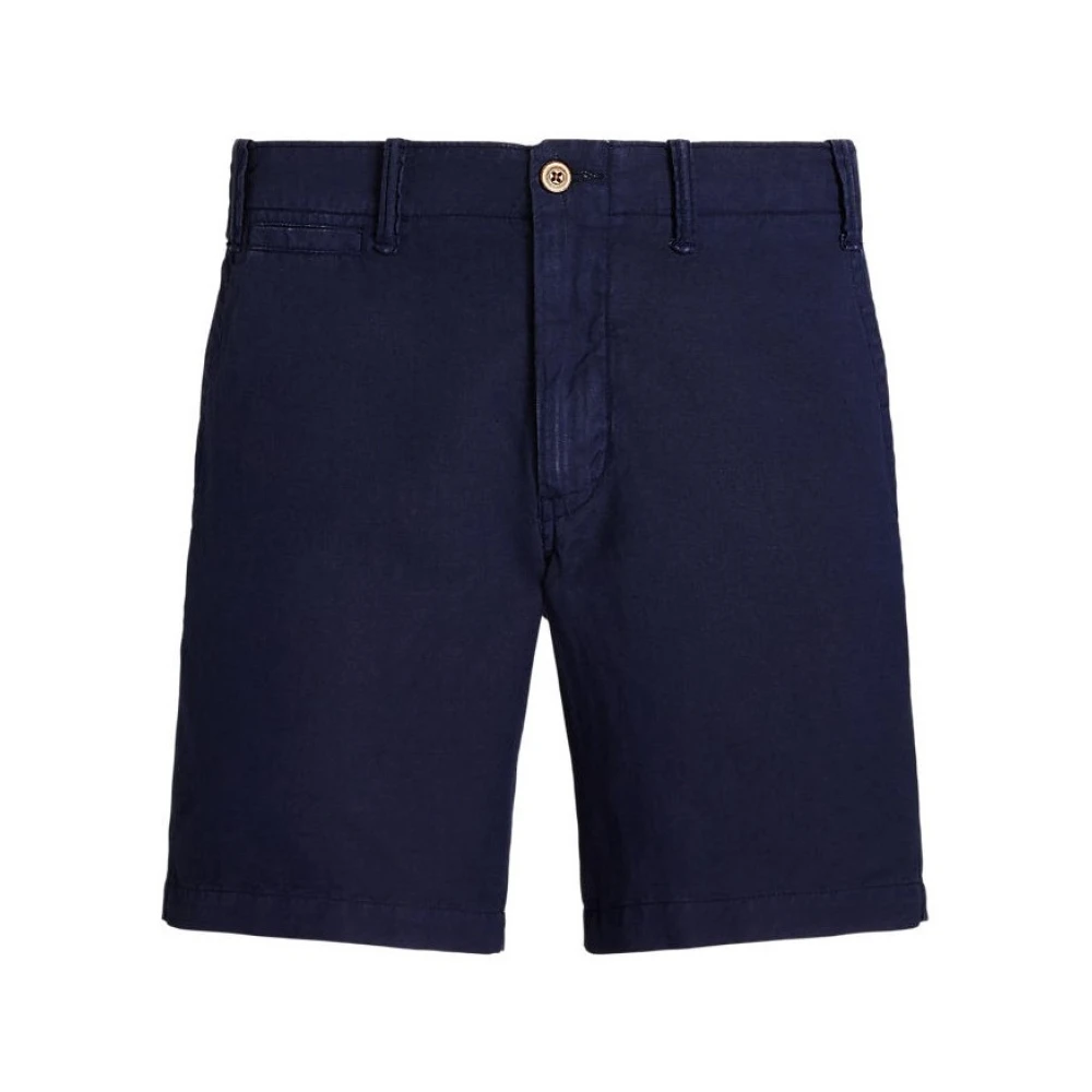 Ralph Lauren Blå Chino Shorts med Dragkedja och Knapp Blue, Herr