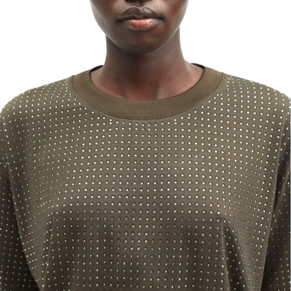 Samsøe Oversized kristalversierd T-shirt Green Heren