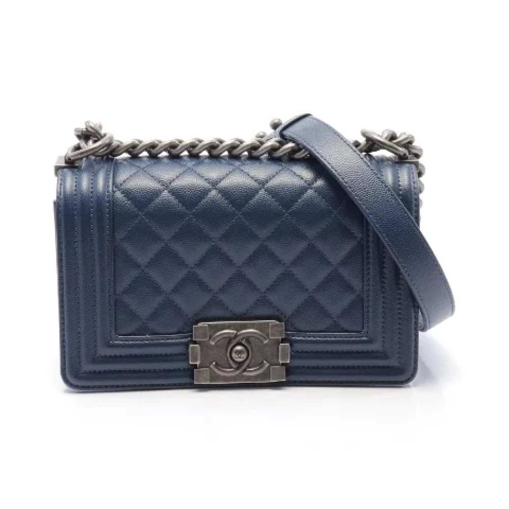 Chanel Vintage Pre-owned Leather crossbody-bags Blue Dames