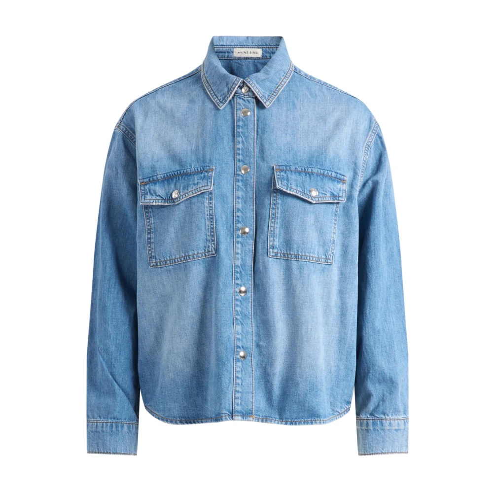 Anine Bing Women's Blue Denim Shirts, Xs, Paxton Shirt