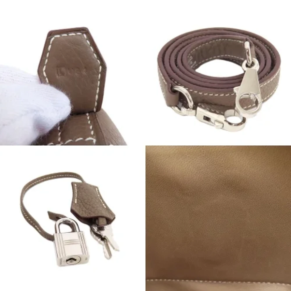 Hermès Vintage Pre-owned Leather hermes-bags Gray Dames