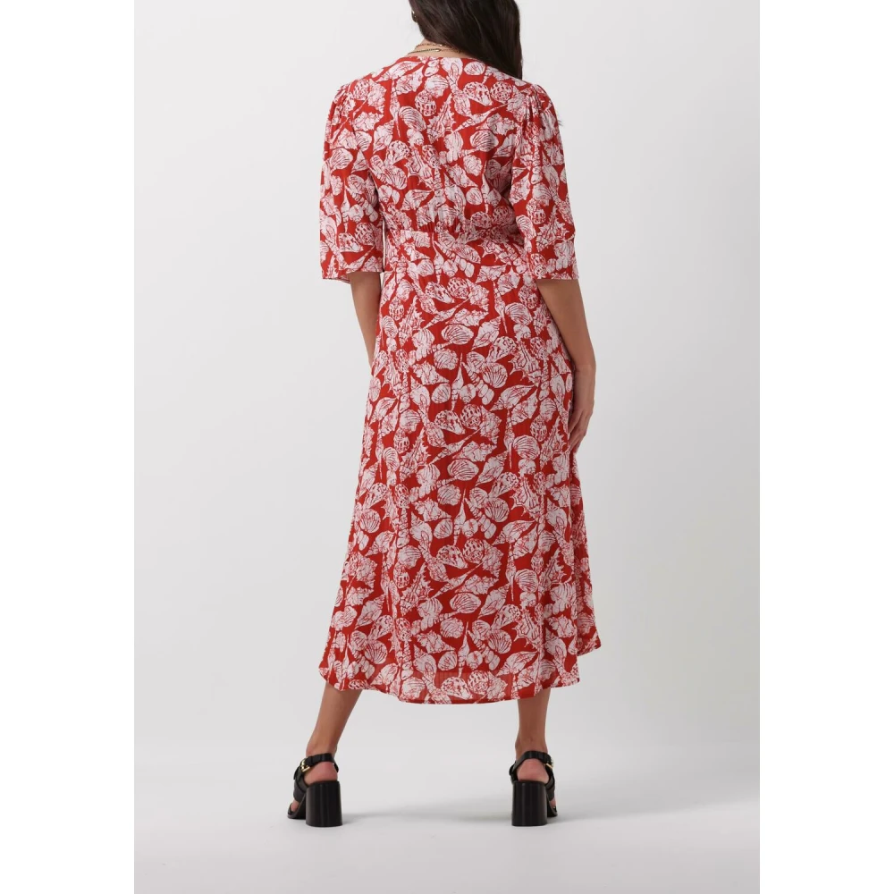 Scotch & Soda Rust Midi Wikkeljurk Met Knoop Red Dames