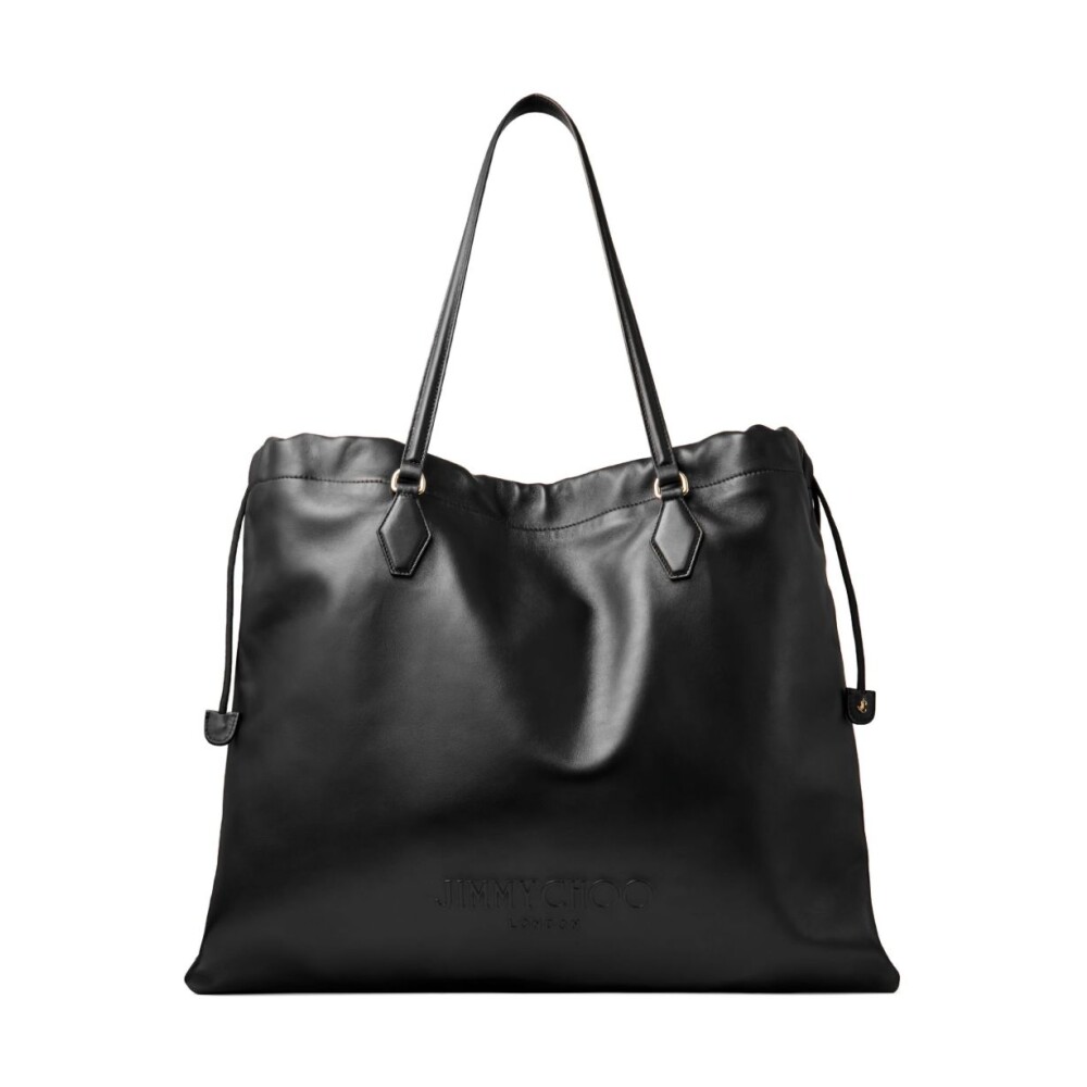 ハンドバッグ JIMMY CHOO Woman Handbag Black BONBONTYT BLACK/LIGHT GOLD Bon Bon | Biker Leather Black Bag With Pearl Closure | JIMMY