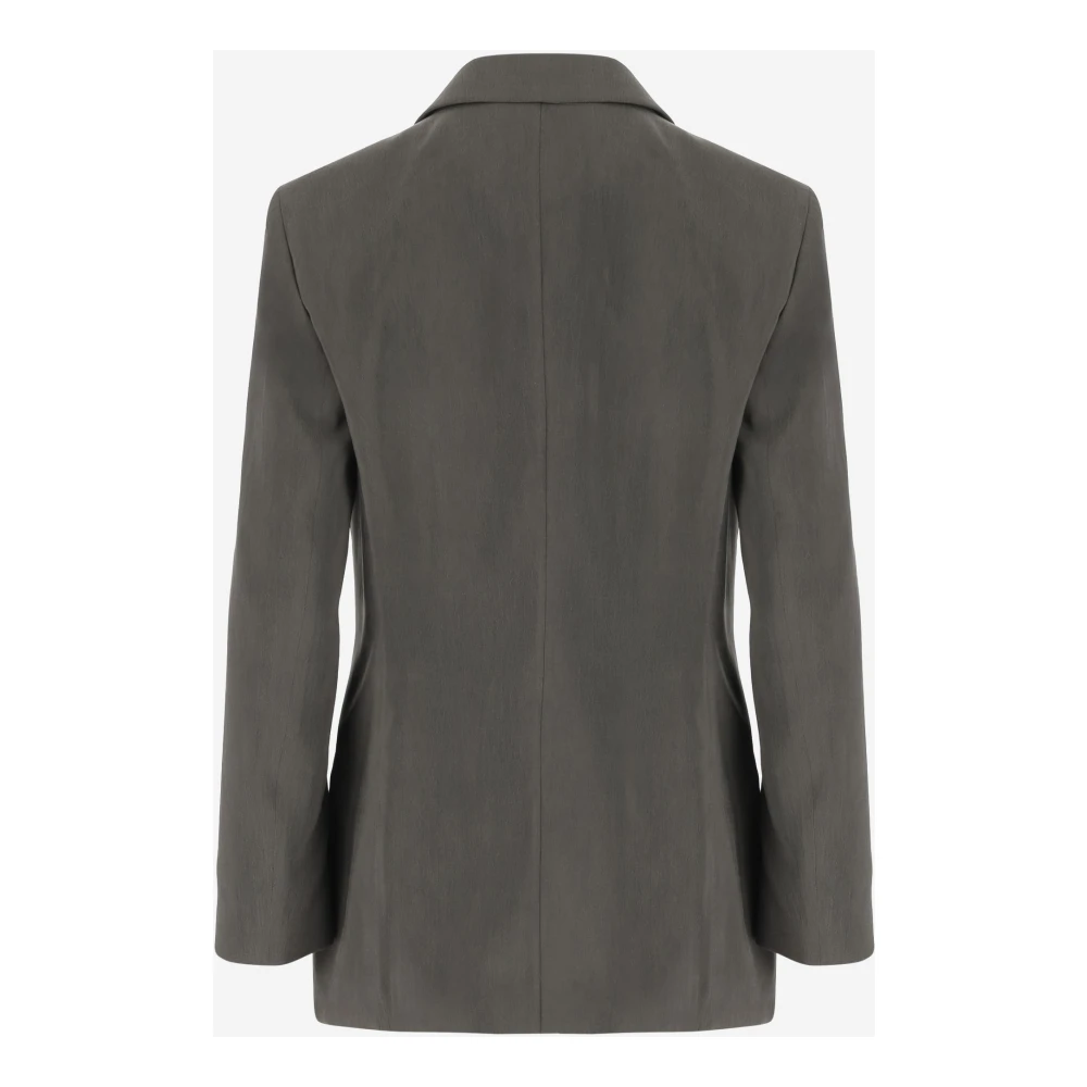 Giorgio Armani Zijdeblend Reversjas Grijs Gray Dames