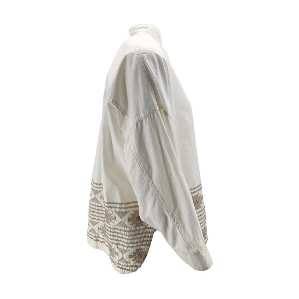 bazar deluxe Ivoor Overhemd met Borduursel en Pailletten Beige Dames
