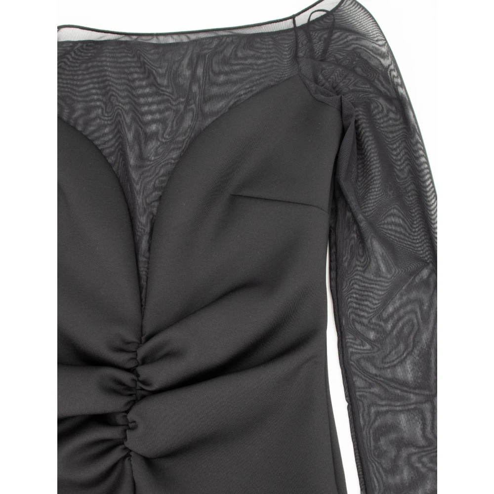 pinko Tule Boothals Korte Jurk Black Dames