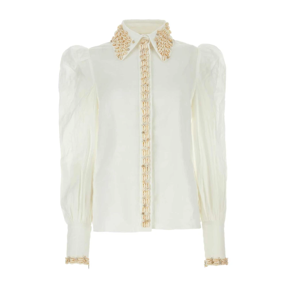 Zimmermann Wonderland blouse van witte ramie White Dames