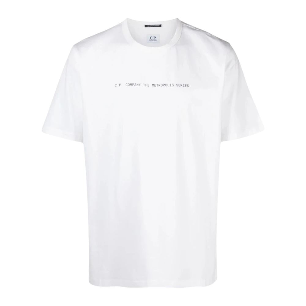 C.P. Company Metropolis Wit Ronde Hals T-shirt Print White Heren