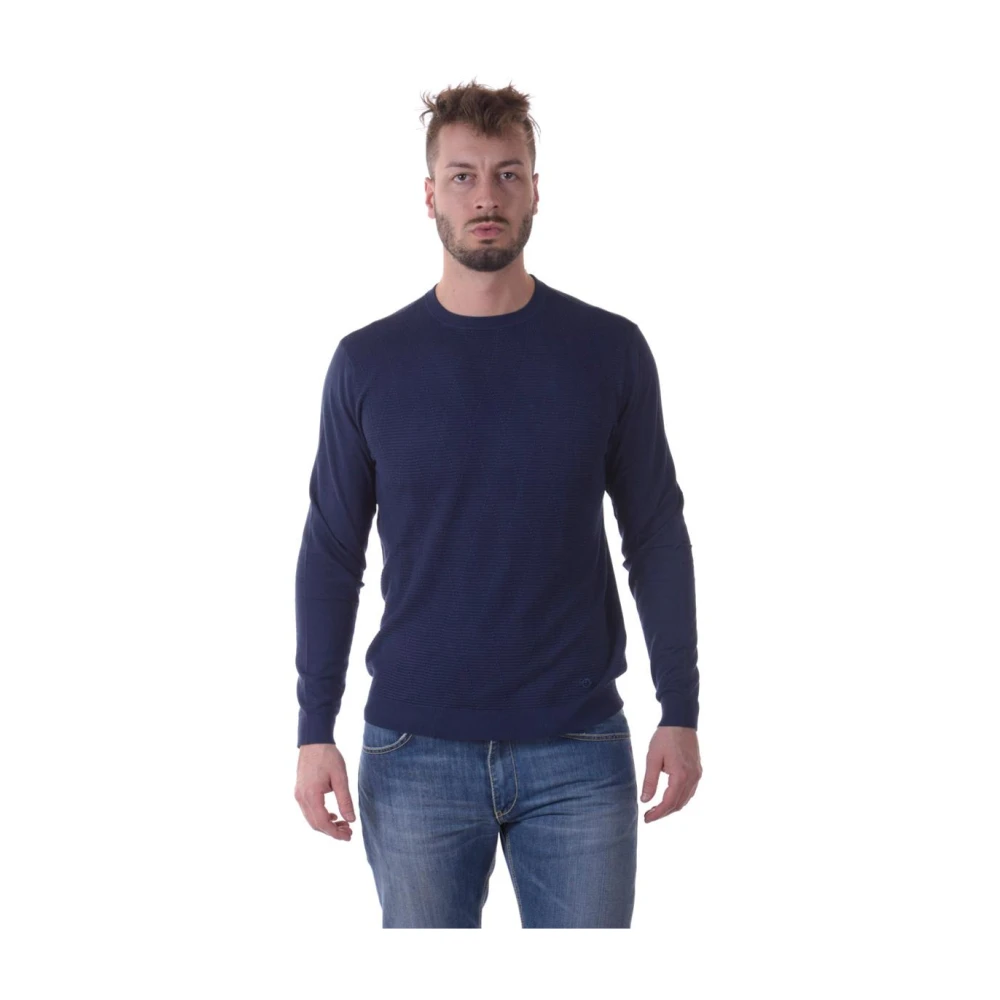 Armani Men's Blue Sweatshirts, L, Cozy Knit Jumper Pullover